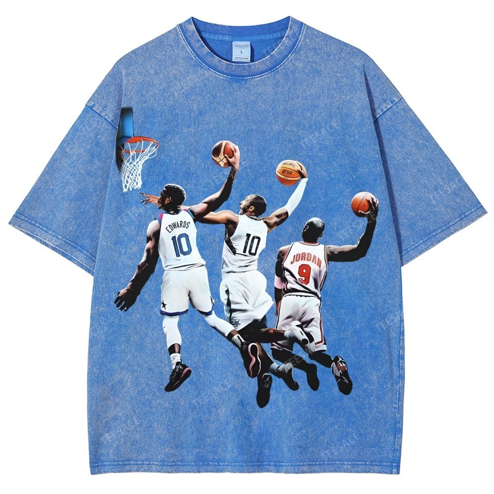 Unisex Fit Washed T-Shirt KOBE & JORDANS & EDWARDS