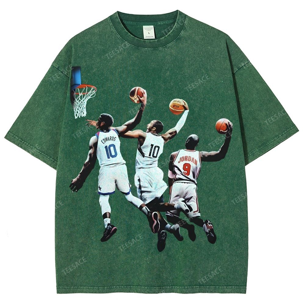 Unisex Fit Washed T-Shirt KOBE & JORDANS & EDWARDS