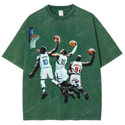 Unisex Fit Washed T-Shirt KOBE & JORDANS & EDWARDS