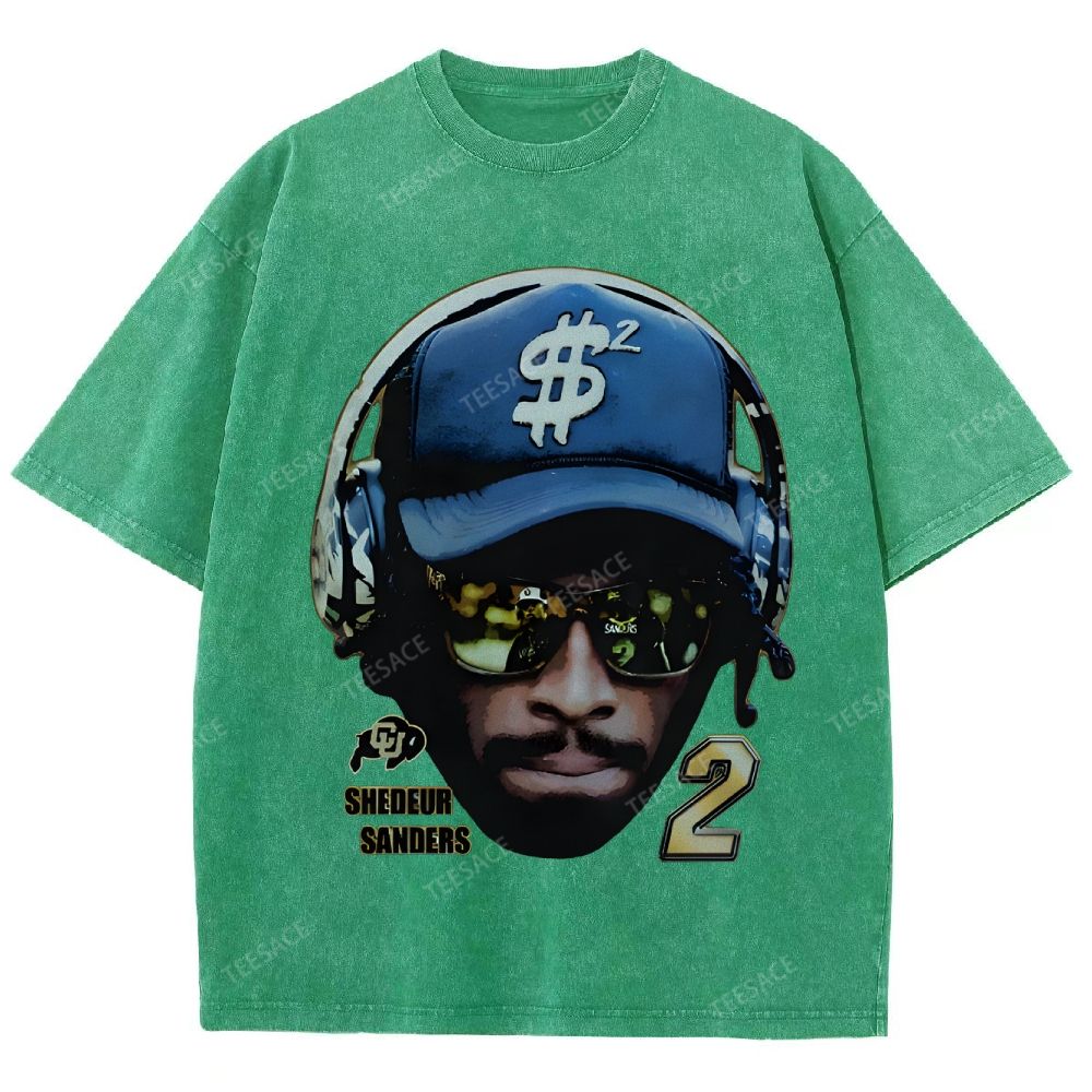 SHEDEUR SANDERS Unisex Fit Washed T-Shirt  
