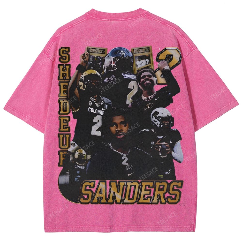SHEDEUR SANDERS Unisex Fit Washed T-Shirt  
