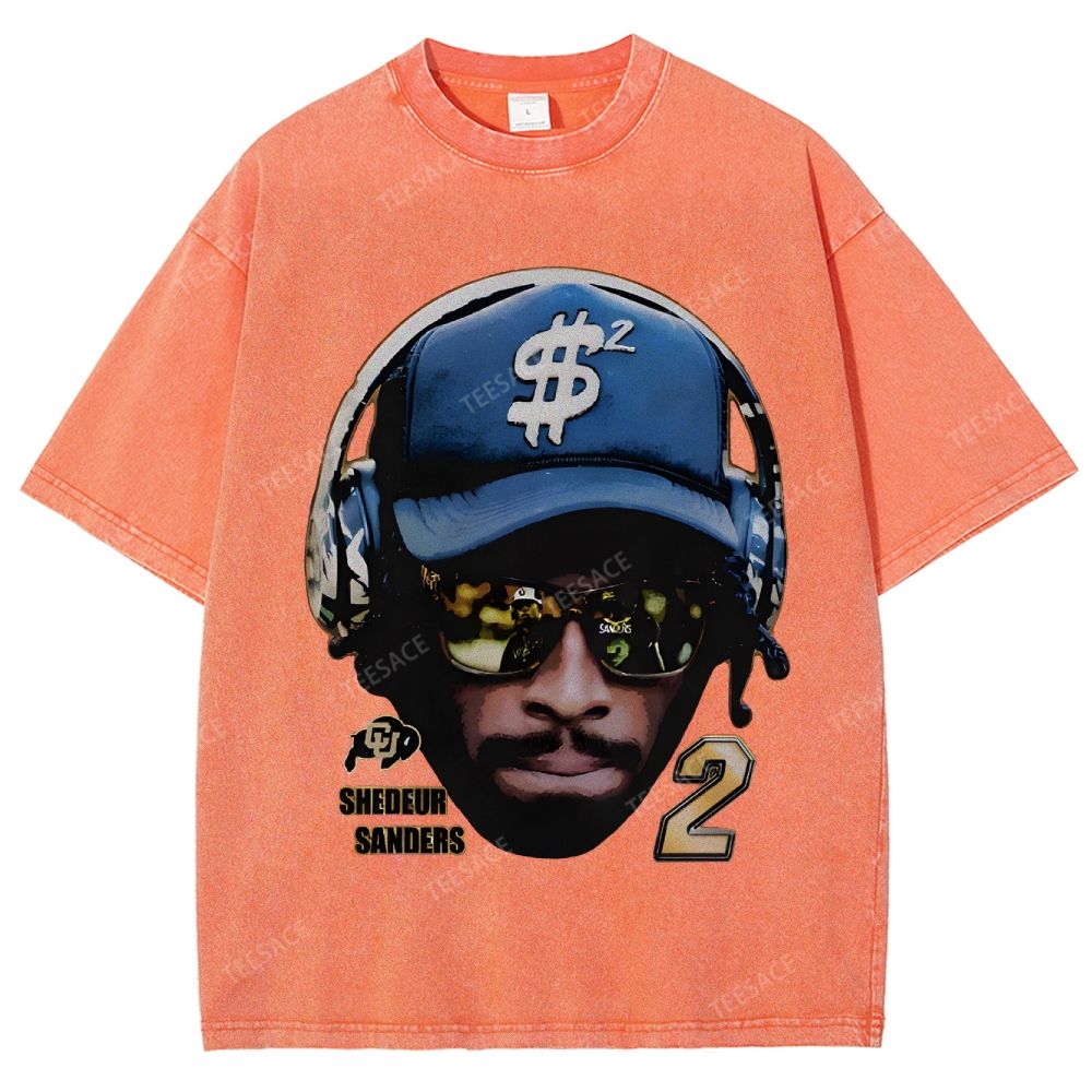SHEDEUR SANDERS Unisex Fit Washed T-Shirt  