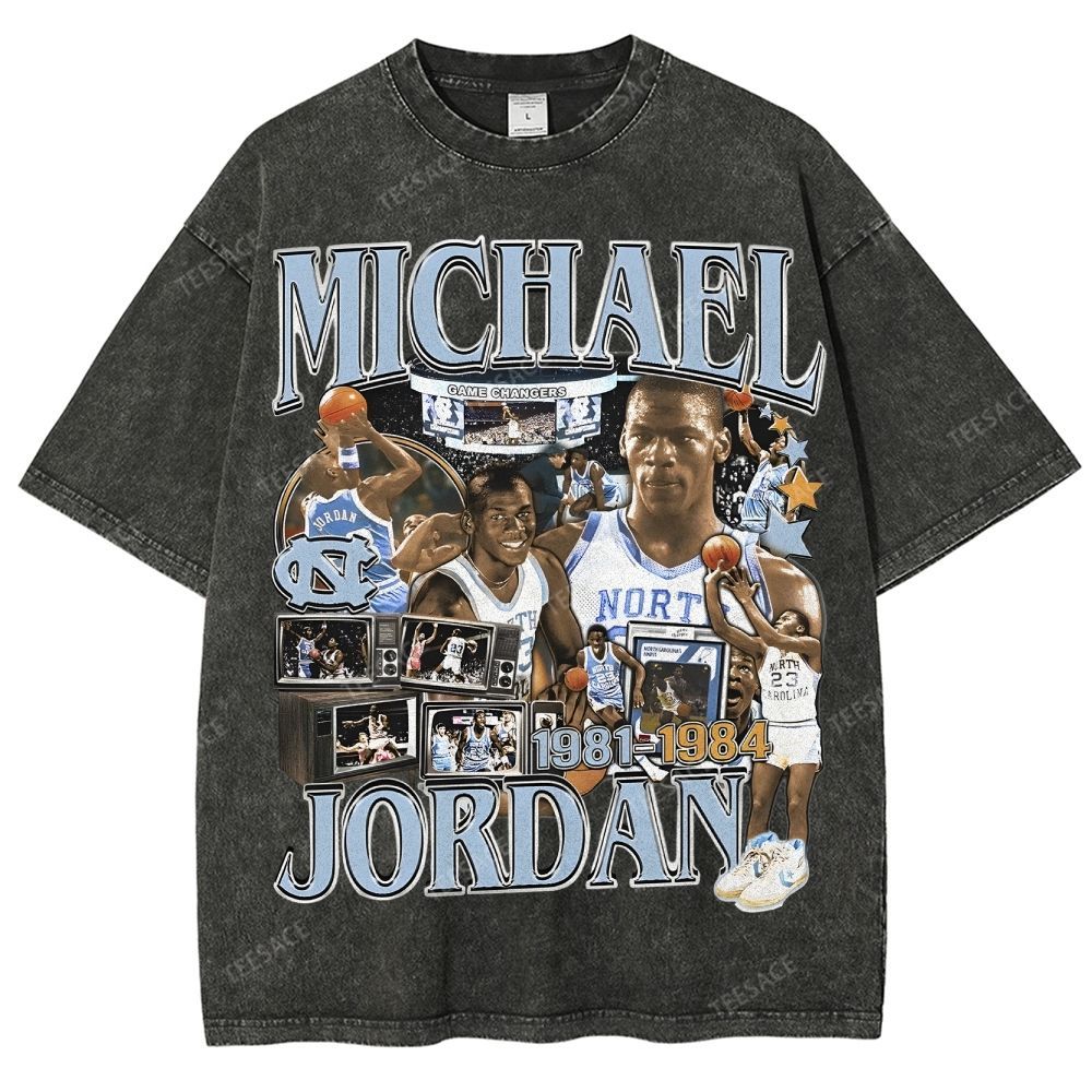 MICHAEL JORDAN Vintage Tee Unisex Fit Washed T-Shirt