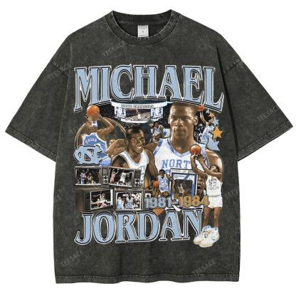 MICHAEL JORDAN Vintage Tee Unisex Fit Washed T-Shirt