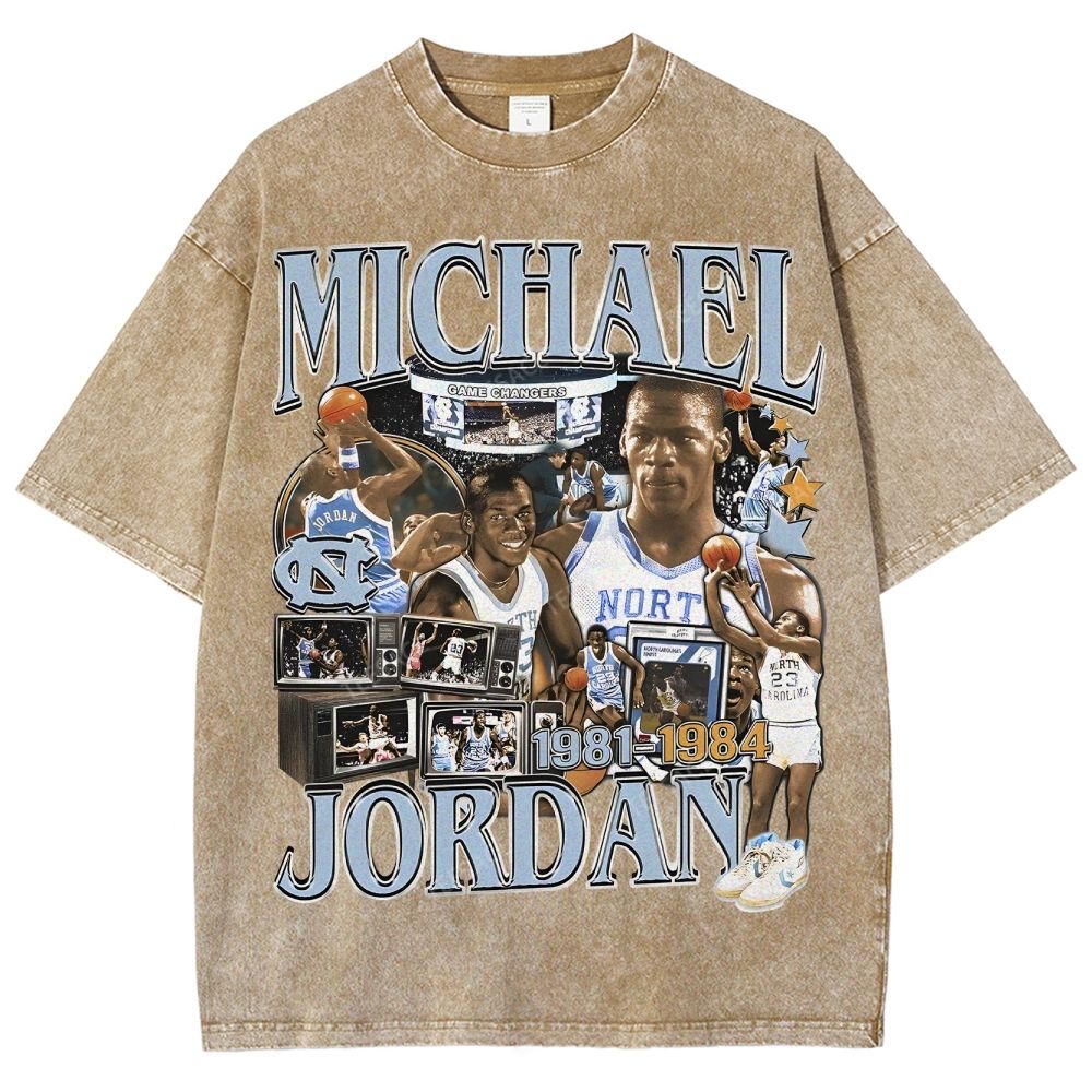 MICHAEL JORDAN Vintage Tee Unisex Fit Washed T-Shirt