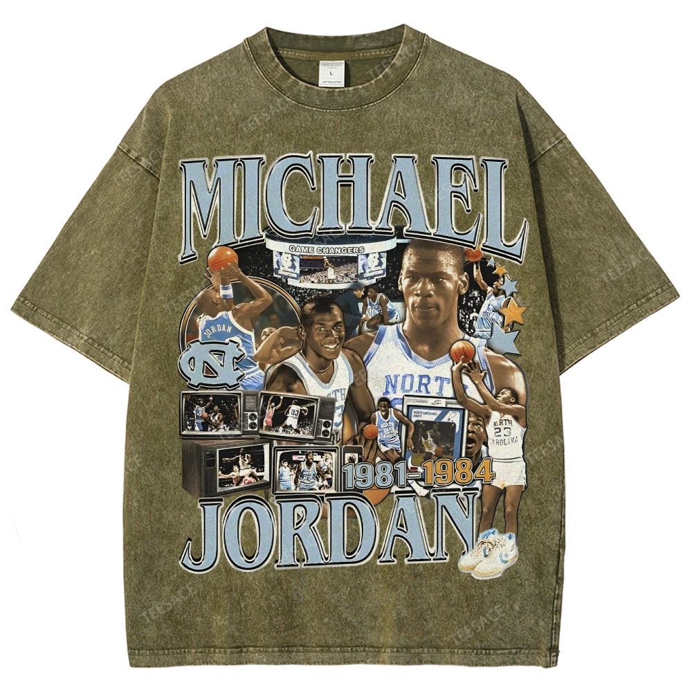 MICHAEL JORDAN Vintage Tee Unisex Fit Washed T-Shirt