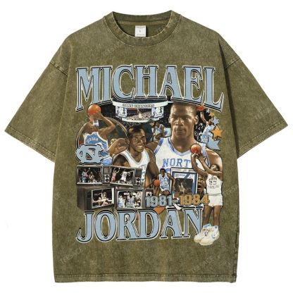 MICHAEL JORDAN Vintage Tee Unisex Fit Washed T-Shirt