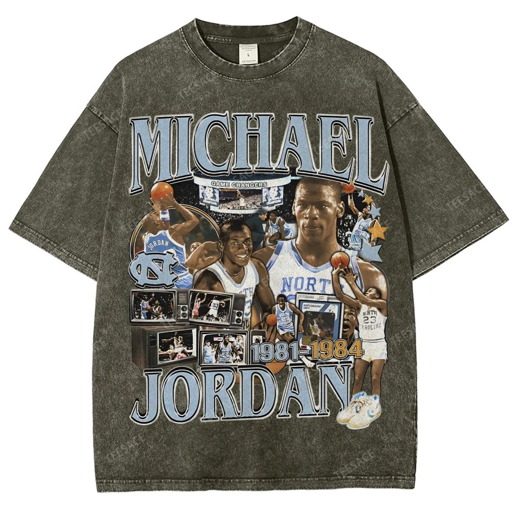 MICHAEL JORDAN Vintage Tee Unisex Fit Washed T-Shirt
