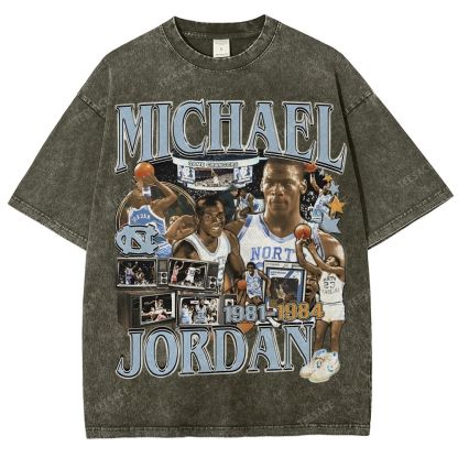 MICHAEL JORDAN Vintage Tee Unisex Fit Washed T-Shirt