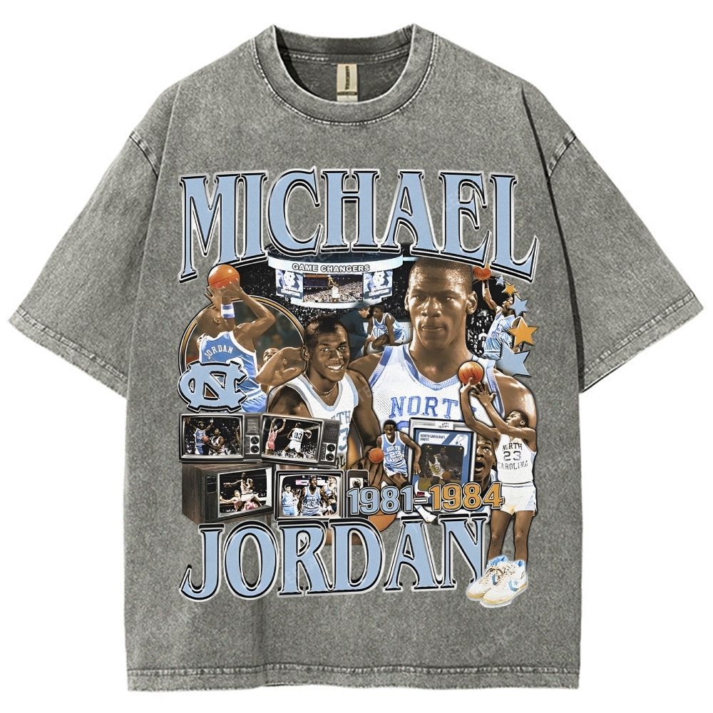MICHAEL JORDAN Vintage Tee Unisex Fit Washed T-Shirt