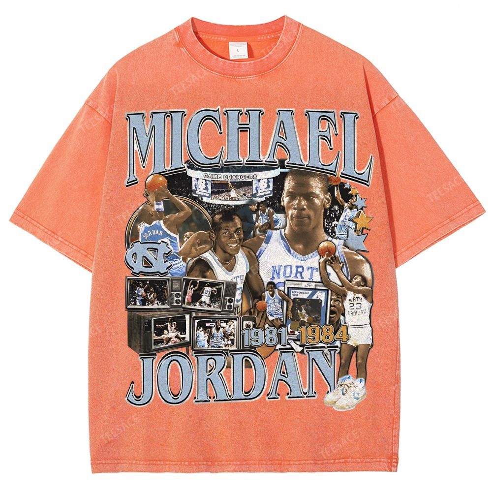 MICHAEL JORDAN Vintage Tee Unisex Fit Washed T-Shirt