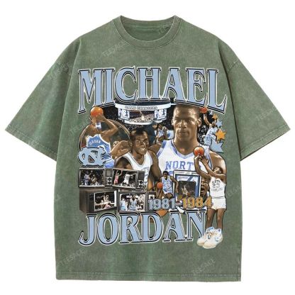 MICHAEL JORDAN Vintage Tee Unisex Fit Washed T-Shirt