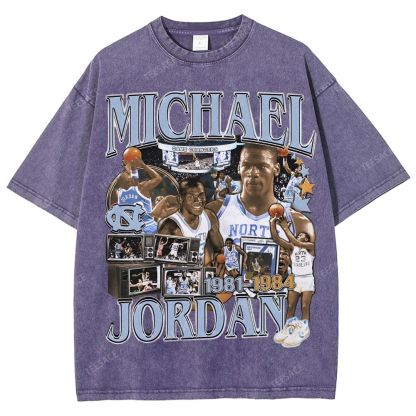 MICHAEL JORDAN Vintage Tee Unisex Fit Washed T-Shirt