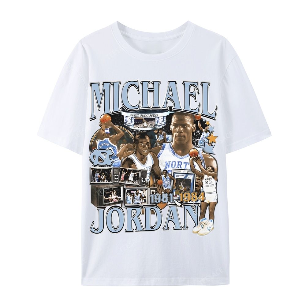 MICHAEL JORDAN Vintage Tee  Casual Short Sleeve T-Shirt 