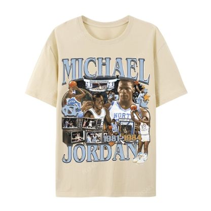MICHAEL JORDAN Vintage Tee  Casual Short Sleeve T-Shirt 