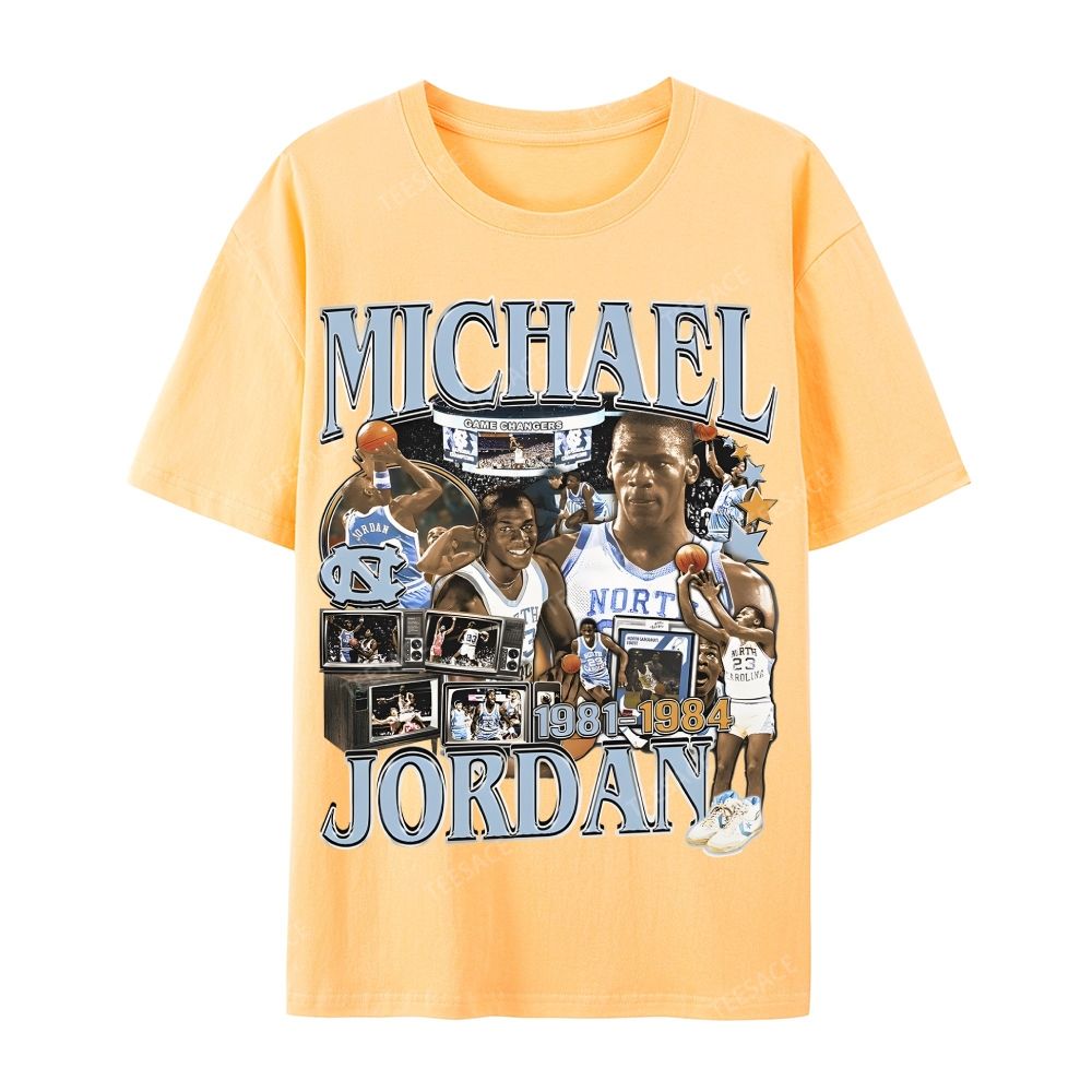 MICHAEL JORDAN Vintage Tee  Casual Short Sleeve T-Shirt 