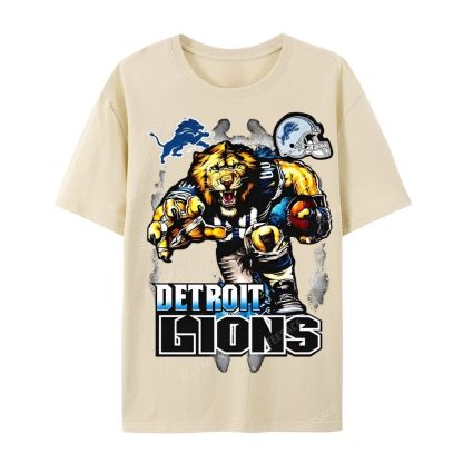 Casual Short Sleeve T-Shirt DETROIT LIONS TEE