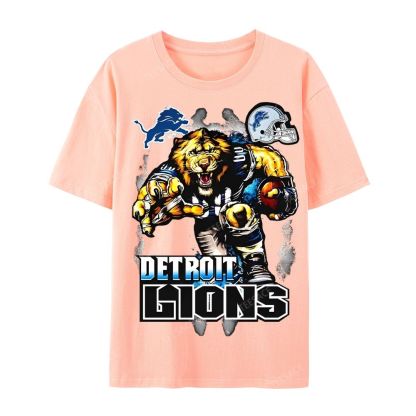 Casual Short Sleeve T-Shirt DETROIT LIONS TEE