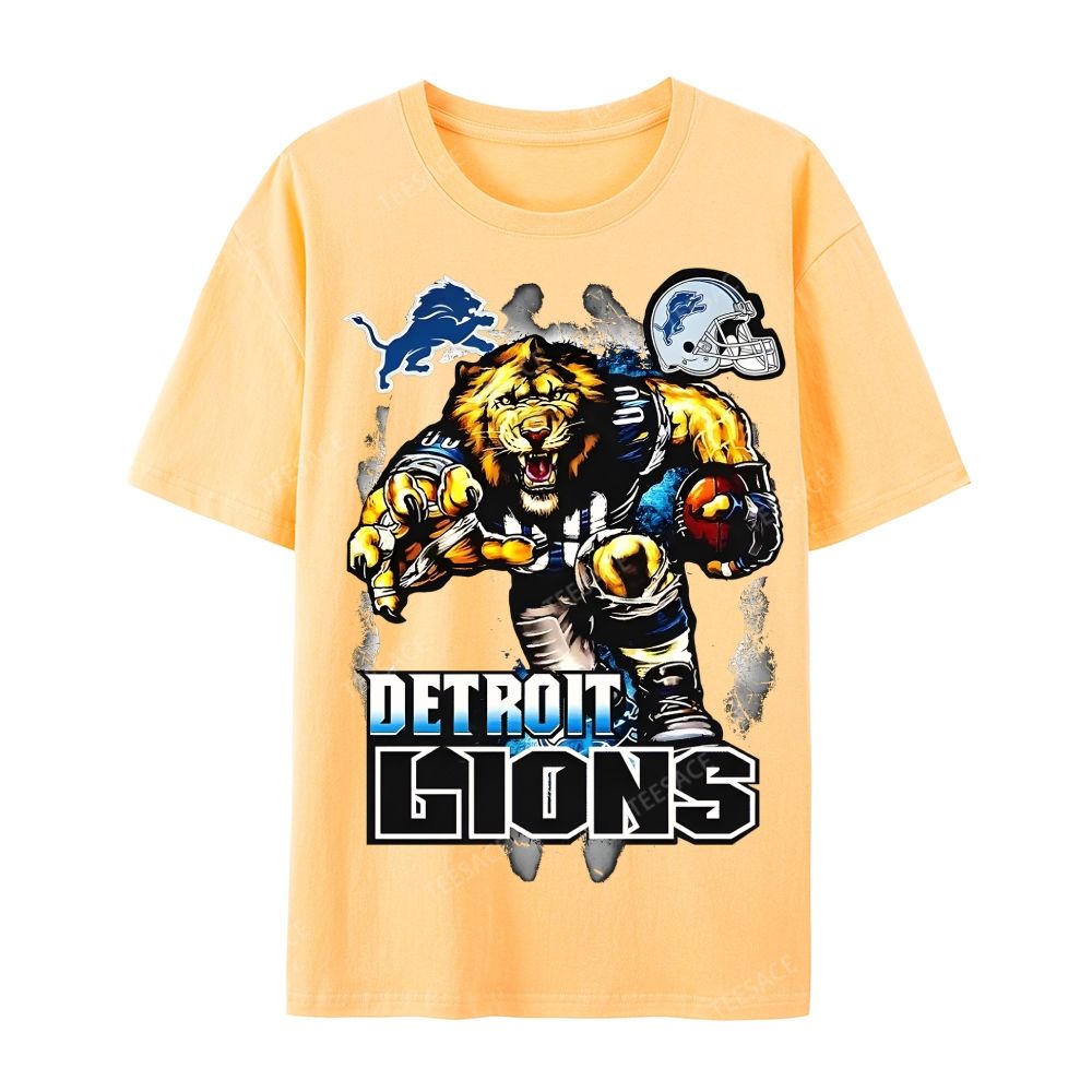 Casual Short Sleeve T-Shirt DETROIT LIONS TEE