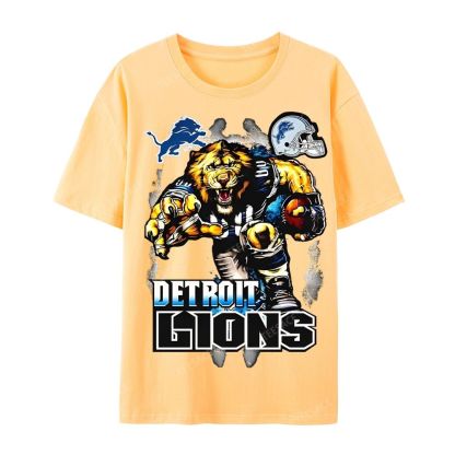 Casual Short Sleeve T-Shirt DETROIT LIONS TEE
