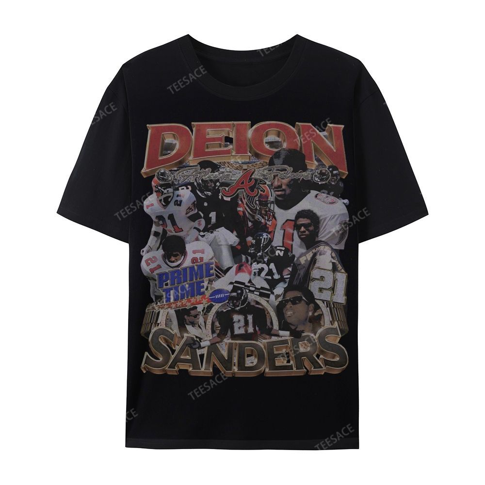 Deion Sanders Falcons Tee Casual Short Sleeve T-Shirt