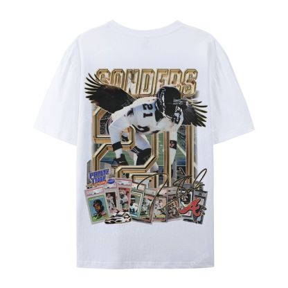 Deion Sanders Falcons Tee Casual Short Sleeve T-Shirt 
