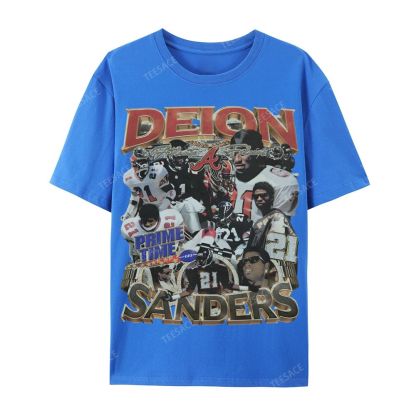 Deion Sanders Falcons Tee Casual Short Sleeve T-Shirt 