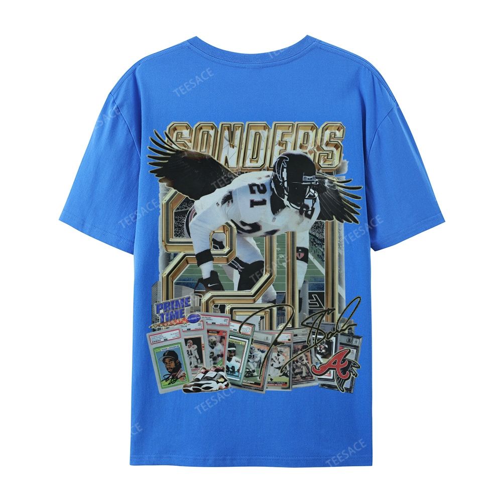 Deion Sanders Falcons Tee Casual Short Sleeve T-Shirt 