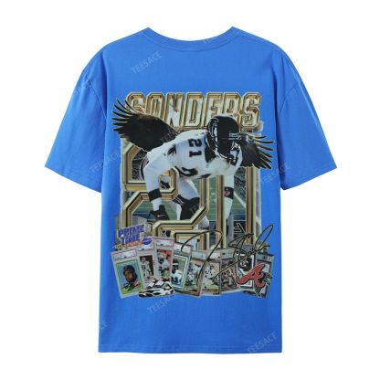 Deion Sanders Falcons Tee Casual Short Sleeve T-Shirt 