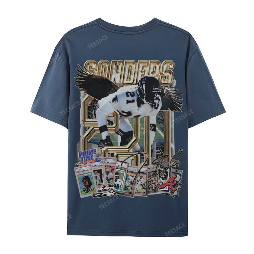 Deion Sanders Falcons Tee Casual Short Sleeve T-Shirt 