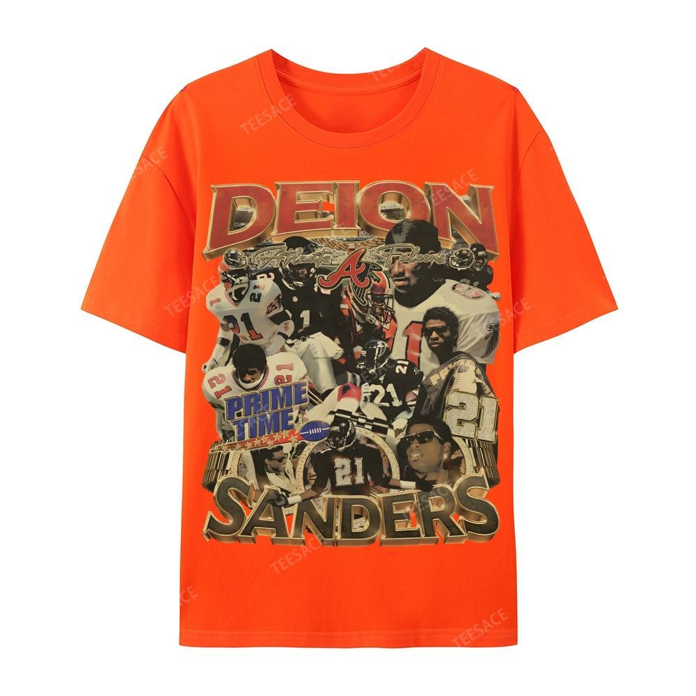 Deion Sanders Falcons Tee Casual Short Sleeve T-Shirt 