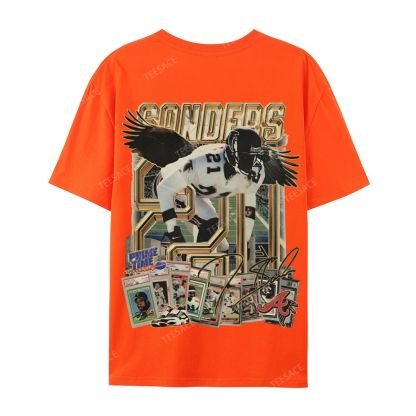 Deion Sanders Falcons Tee Casual Short Sleeve T-Shirt 