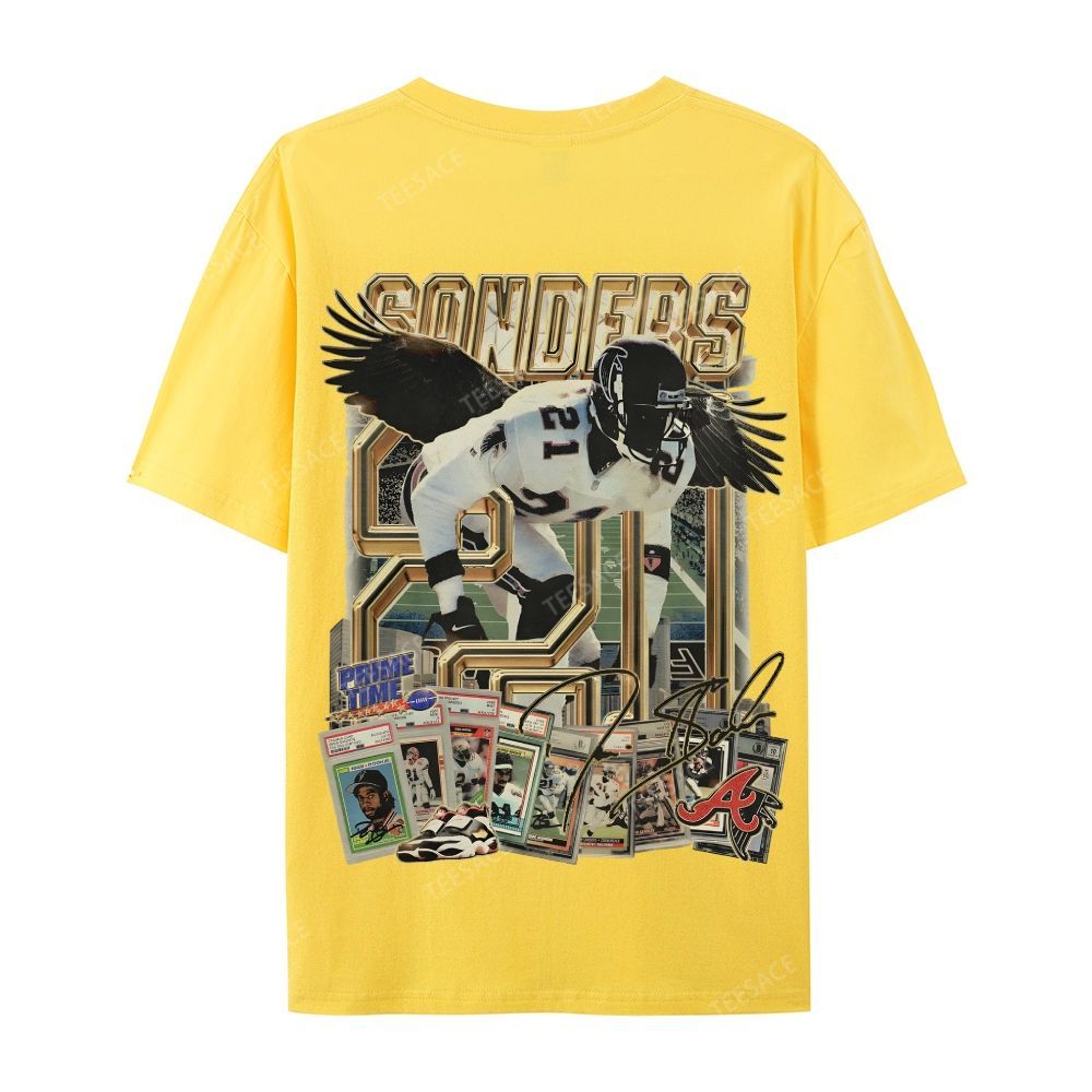 Deion Sanders Falcons Tee Casual Short Sleeve T-Shirt 