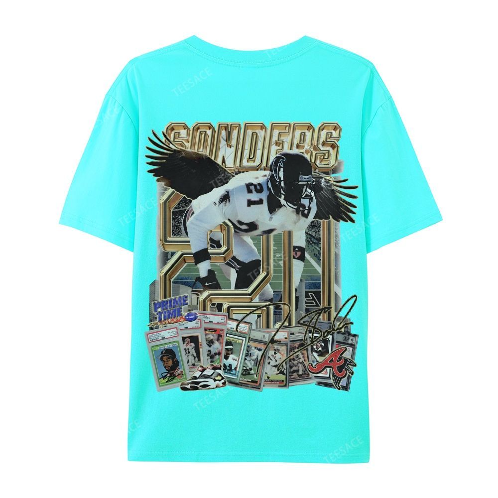 Deion Sanders Falcons Tee Casual Short Sleeve T-Shirt 