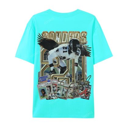 Deion Sanders Falcons Tee Casual Short Sleeve T-Shirt 