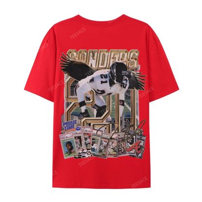 Deion Sanders Falcons Tee Casual Short Sleeve T-Shirt 