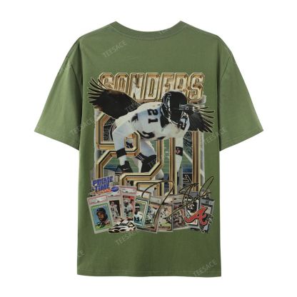 Deion Sanders Falcons Tee Casual Short Sleeve T-Shirt 