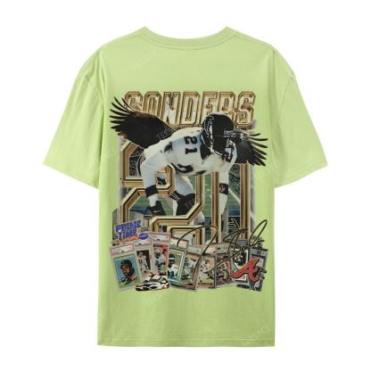 Deion Sanders Falcons Tee Casual Short Sleeve T-Shirt 