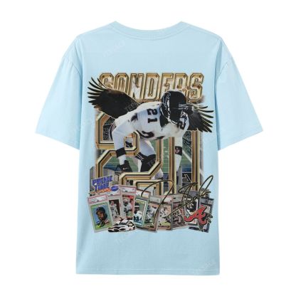 Deion Sanders Falcons Tee Casual Short Sleeve T-Shirt 