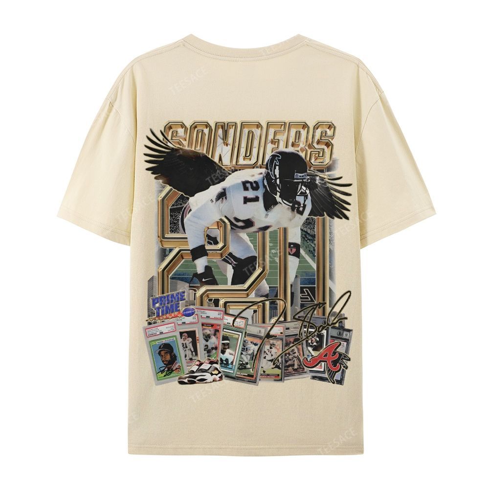 Deion Sanders Falcons Tee Casual Short Sleeve T-Shirt 