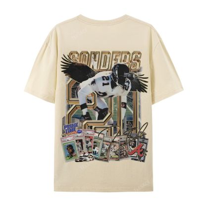 Deion Sanders Falcons Tee Casual Short Sleeve T-Shirt 