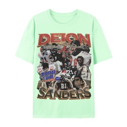 Deion Sanders Falcons Tee Casual Short Sleeve T-Shirt 