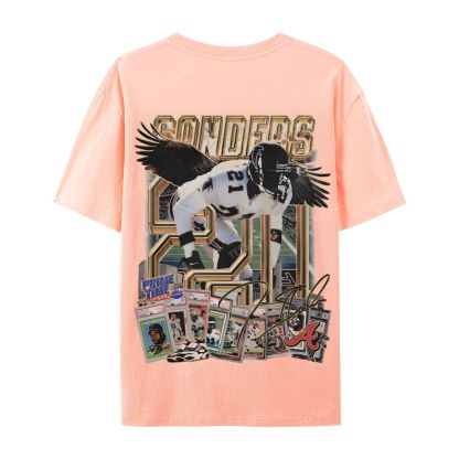 Deion Sanders Falcons Tee Casual Short Sleeve T-Shirt 