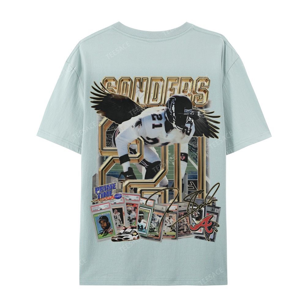 Deion Sanders Falcons Tee Casual Short Sleeve T-Shirt 