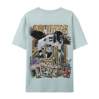 Deion Sanders Falcons Tee Casual Short Sleeve T-Shirt 