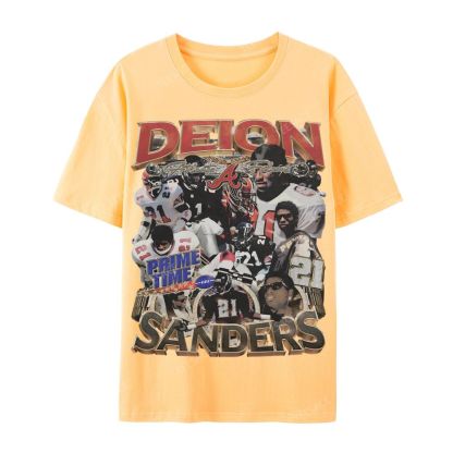 Deion Sanders Falcons Tee Casual Short Sleeve T-Shirt 