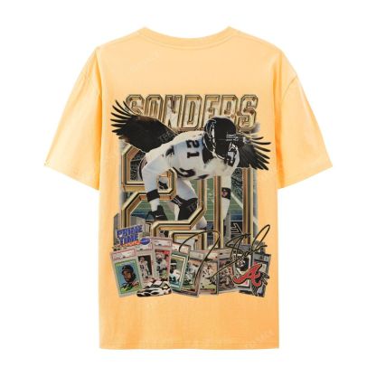 Deion Sanders Falcons Tee Casual Short Sleeve T-Shirt 