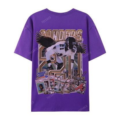 Deion Sanders Falcons Tee Casual Short Sleeve T-Shirt 