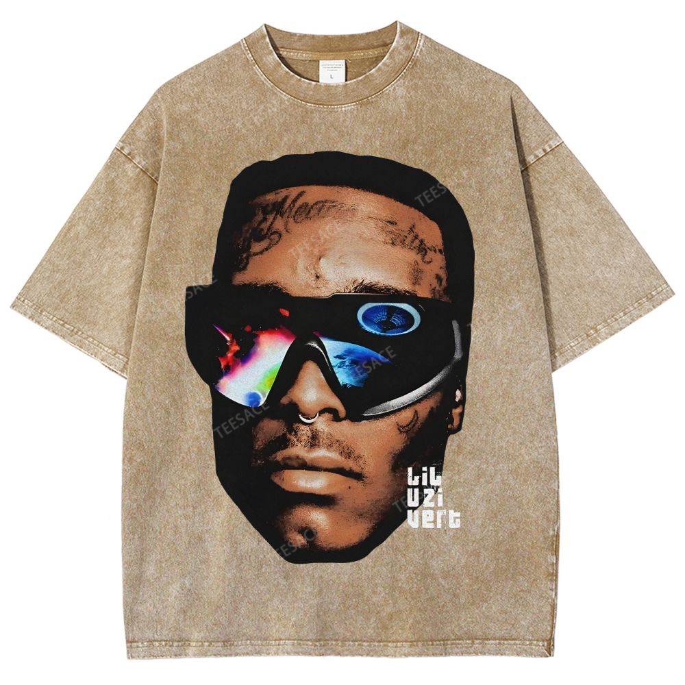 Unisex-Adult Ultra Cotton Washed T-Shirt Graphic  BIG FACE UZI 2 TEE