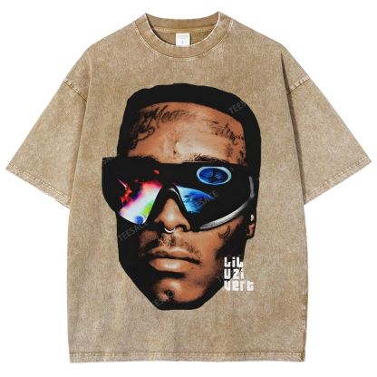 Unisex-Adult Ultra Cotton Washed T-Shirt Graphic  BIG FACE UZI 2 TEE